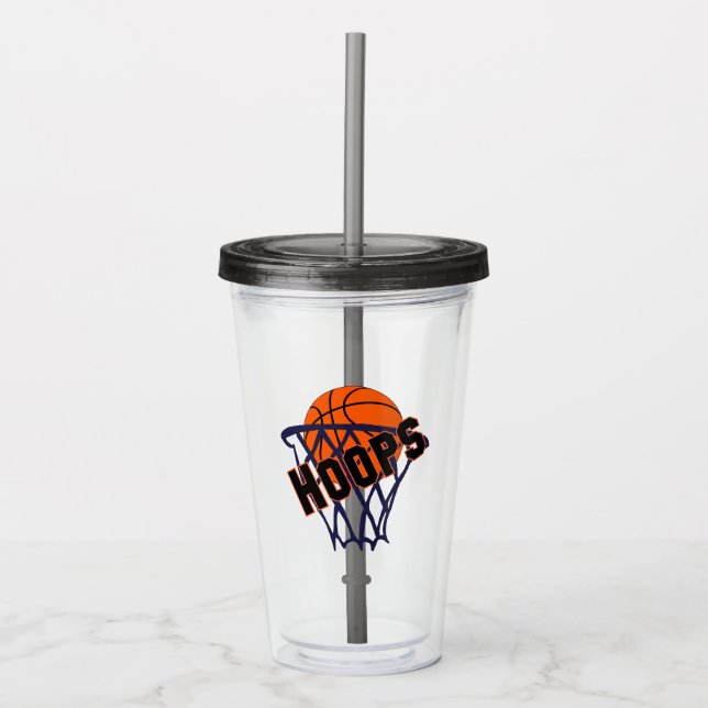Ringar Basketboll och nätpåfyllning Take Away Mugg (Framsida)
