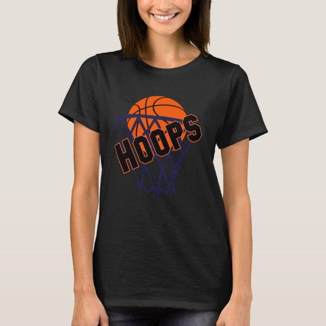 Ringar Basketboll och netto Kvinnors teve T Shirt (Framsida)