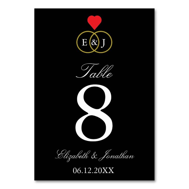 Ringar Bröllop Bordsnummer (Framsidan)