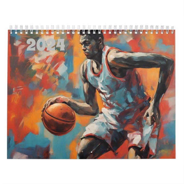 Ringar Dribble Basketball Sports Gift Artworks Kalender (Omslag)