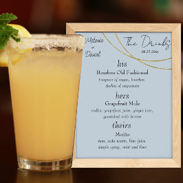 Ringar "Drinks" Bröllop undertecknar Pub Poster