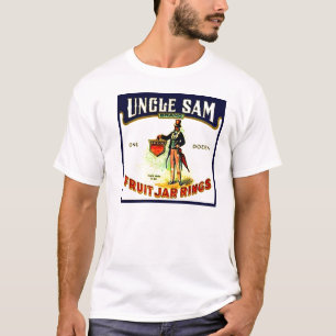 Ringar för burk för frukt för vintageUncle Sam T Shirt