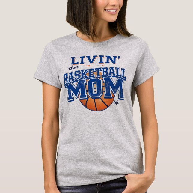 Ringar & Heart: Basketball Mamma Tee (Framsida)