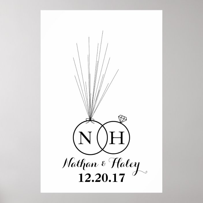 Ringar Marka Med Sina Initialer Guestbook For Poster Zazzle Se