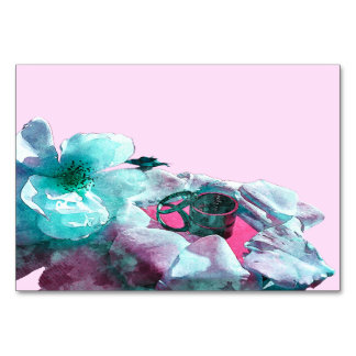 Ringar med vit ros petals bordsnummer