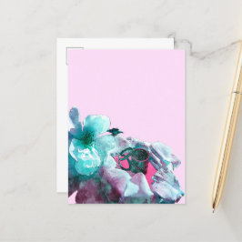 Ringar med vit ros petals meddelande vykort