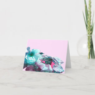 Ringar med vit ros petals tack kort