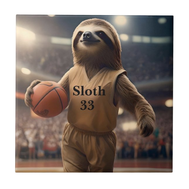 Ringar och Hangs: Slam Dunking Sloth, Kakelplatta (Framsidan)