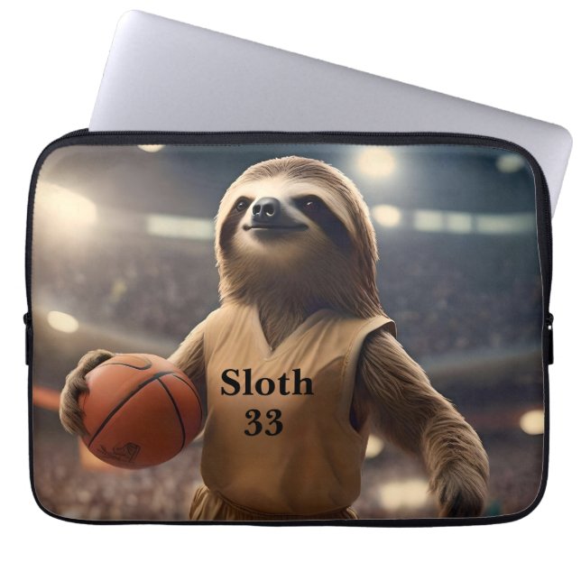 Ringar och Hangs: Slam Dunking Sloth, Laptop Fodral (Framsidan)
