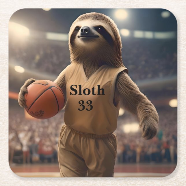 Ringar och Hangs: Slam Dunking Sloth, Underlägg Papper Kvadrat (Framsidan)
