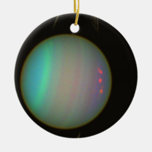 Ringar och Måne Circling Uranus Julgransprydnad Keramik