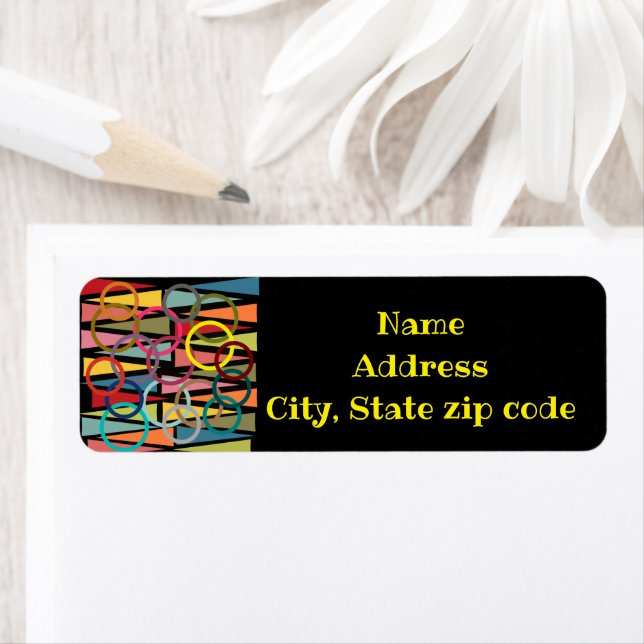 Ringar och trianglar returadress etikett (Insitu)