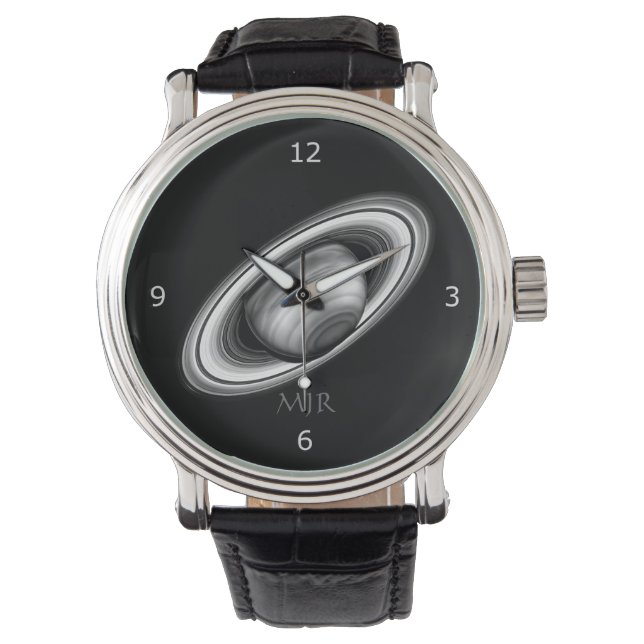 Ringar of Gas Giant Saturin (gasmättnad) - solsyst Armbandsur (Framsida)