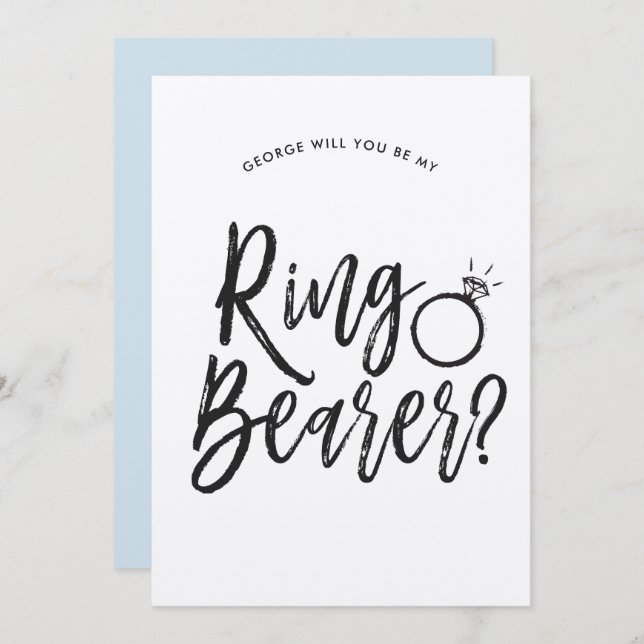 Ringbärare | Anpassad vigselring för bröllop med s Inbjudningar (Fram/baksida)