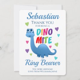 Ringbärare Pojke Tack Dinosaurie Kort