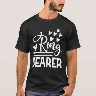 Ringbärare Söt Förlovning Matchande Nygifta Bröllo T Shirt