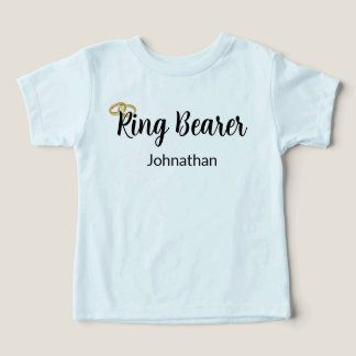 Ringbärarskript Guld Vigselringar Pojkens Namn T Shirt