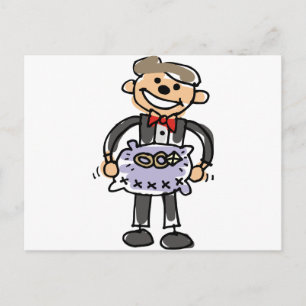 Ringbearer Bröllop Ringar Pillow Vykort