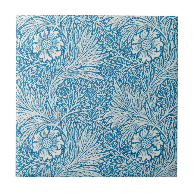Ringblomma av William Morris, Vintage trädgårdsblo Kakelplatta (Framsidan)