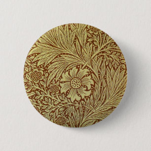Ringblomma William Morris Antik Blommönster Knapp