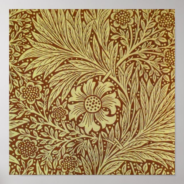 Ringblomma William Morris Antik Blommönster Poster (Framsidan)