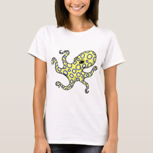 Ringed bläckfisk för blått t shirt