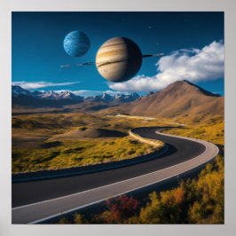 Ringed Majesty and Ice Giant: Saturn and Uranus Poster