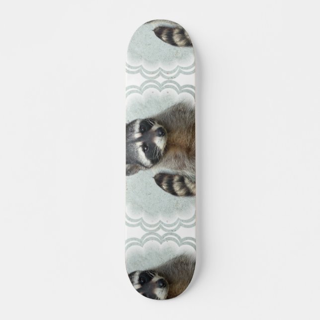 Ringed RaccoonSkateboard Old School Skateboard Bräda 18 Cm (Framsida)