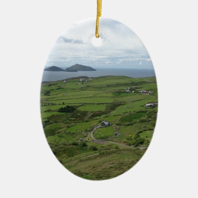 Ringen av Kerry Irland det irländska hav beskådar Julgransprydnad Keramik (Framsidan)