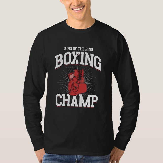 Ringens Kung Boxningsmästare Slagsmål Boxarhandska T Shirt (Framsida)