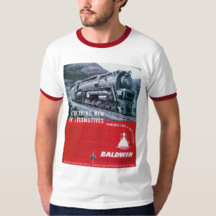 Ringer för lokomotiv för ånga för Baldwin T-shirt