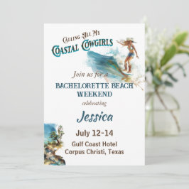 Ringer upp alla mina Kustflickor Bachelorette Part Inbjudningar