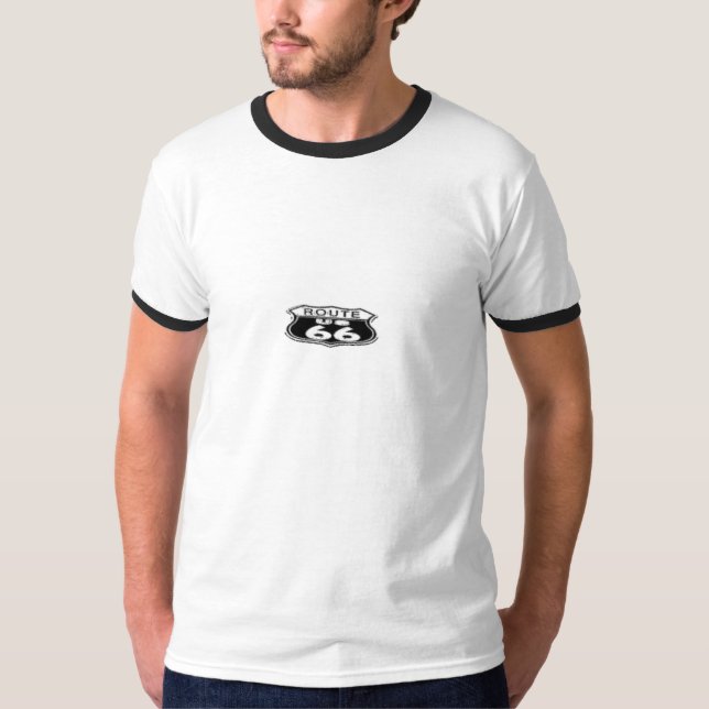 RingerT-tröja, vit/svart - rutt 66 T-shirt (Framsida)