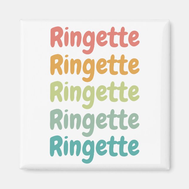 Ringette Cute Retro Ringette Player-gåvor Magnet (Framsidan)