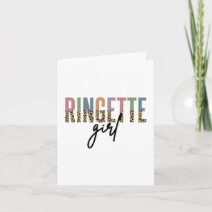 Ringette Girl Cheetah Print Ringette Player Kort