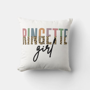 Ringette Girl Cheetah Print Ringette Player Kudde