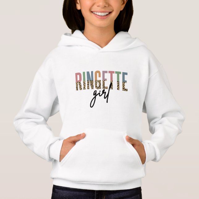Ringette Girl Cheetah Print | Ringette Player T Shirt (Framsida)