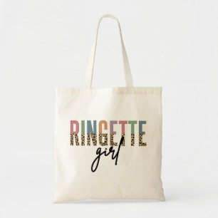Ringette Girl Cheetah Print Ringette Player Tygkasse