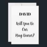 Ringinnehavarens Bröllop enkla, minimalt eget namn Inbjudningar<br><div class="desc">En enkel,  minimal utformning av eleganten för att fråga "Kommer du att bli vår ringmärkare" med anpassningsbar och anpassade textmallar för namn som du kan anpassa!</div>