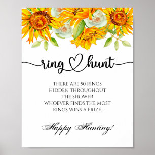 Ringjakt spel bröllopsdusch blommande bröllop poster