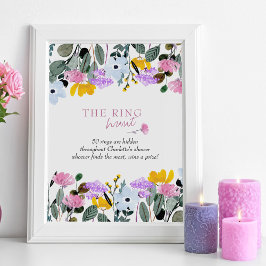 Ringjakt Vildblomma Gräsmattbröllopsfest spel Poster