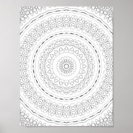 Ringkonstruktion med lagerhjärta Färgläggningsmöns Poster