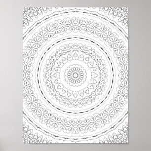 Ringkonstruktion med lagerhjärta Färgläggningsmöns Poster