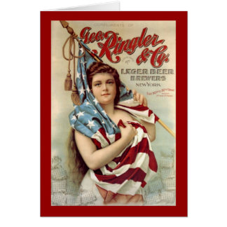 Ringler och Co Lager Öl Vintage Americana Hälsningskort