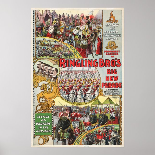 Ringling Bros Circus - Circa 1899 Poster (Framsidan)