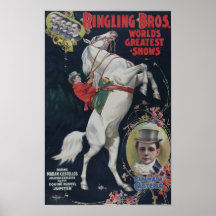 Ringling Bros Circus färglös vintage affisch
