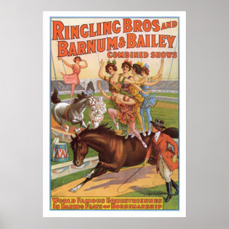 Ringling Bros. Equestriennes Annons 1910's Poster