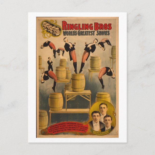 Ringling Bros. /Raschetta Bros. Vykort (Framsida)