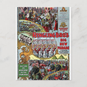 Ringling Brothers Parad Section 1899 Retro Theat Vykort