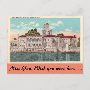 Ringling Mansion, Sarasota, Florida Vykort